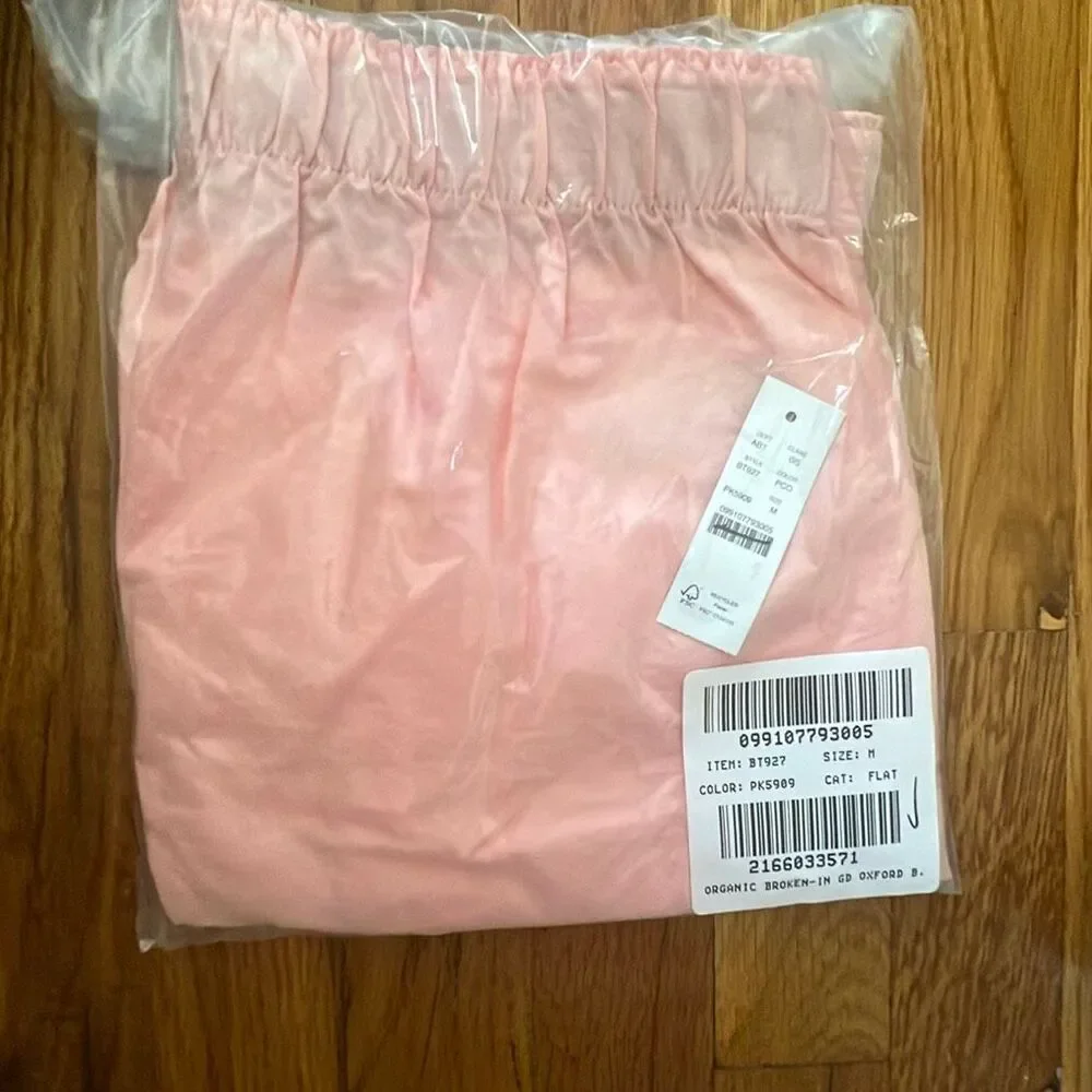 J. Crew Boxer short in garment-dyed Broken-in organic cotton oxford Pink NWT siz